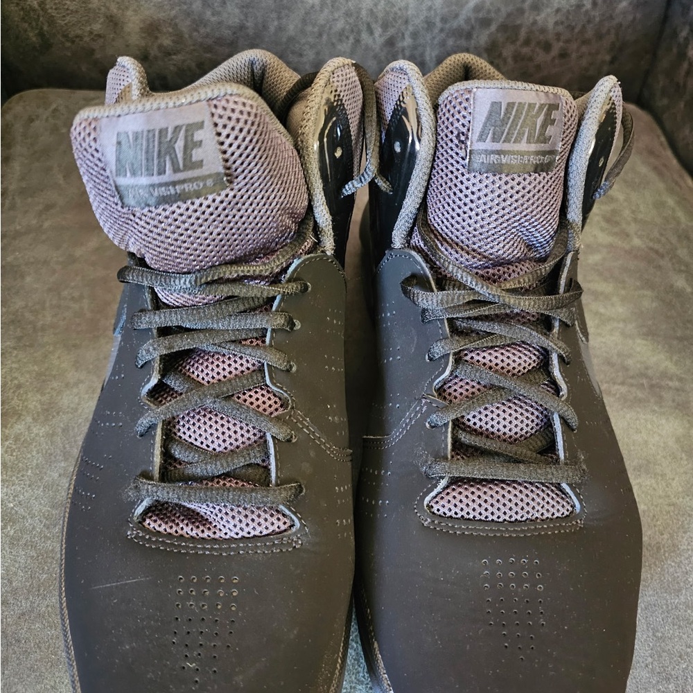 Nike Air Visi Pro Black High-Top Athletic Shoes with Cushioned Sole - Picture 2 of 6